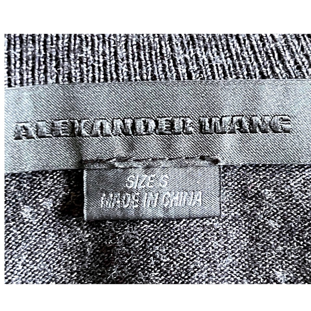 Alexander Wang Women Gray Colorblock Wool Bodycon Mini Dress Size Small Stretch - Picture 6 of 15
